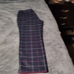 Nike Blue Plaid Golf Pants with Pink Accents